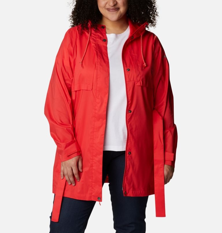 Women's Columbia Pardon My Trench Rain Jackets Red | Plus Size CA-YC8A4